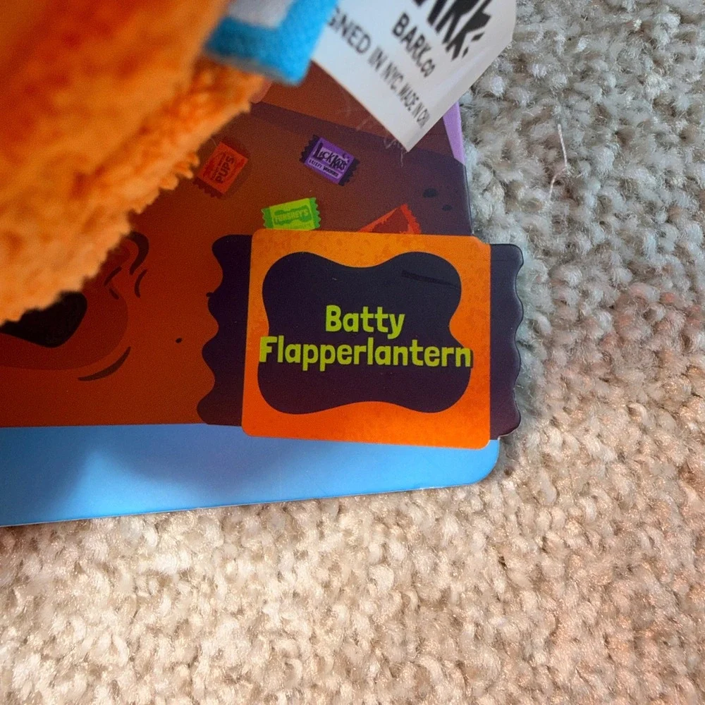 Bark‎ Batty Flapperlantern Halloween Pumpkin Bat Dog Toy Squeak Crinkle Corduroy